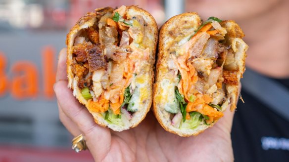 Pork belly banh mi from Tabac Bakery.