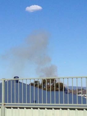 A WAtoday.com.au reader sent in this picture showing the plume of smoke from the Casuarina fire.
