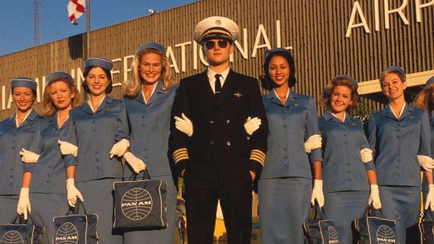 Frank Abagnale portrayed by Leonardo DiCaprio in the 2002 film <i>Catch Me If You Can</i>.