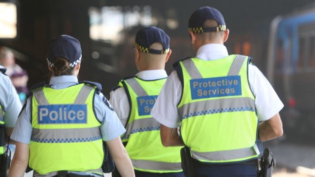 Three PSOs have allegedly been assaulted outside Flinders Street Station.