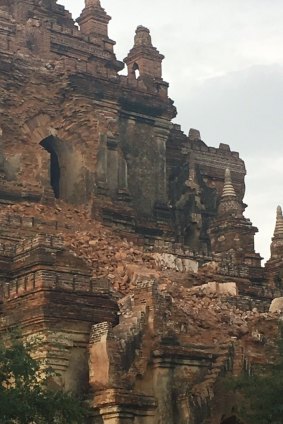 A damaged temple in Bagan.