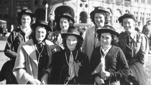 Girl Guides in 1945.