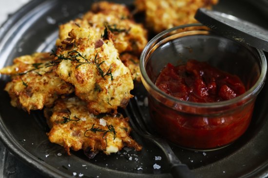 Neil Perry's cauliflower fritters.
