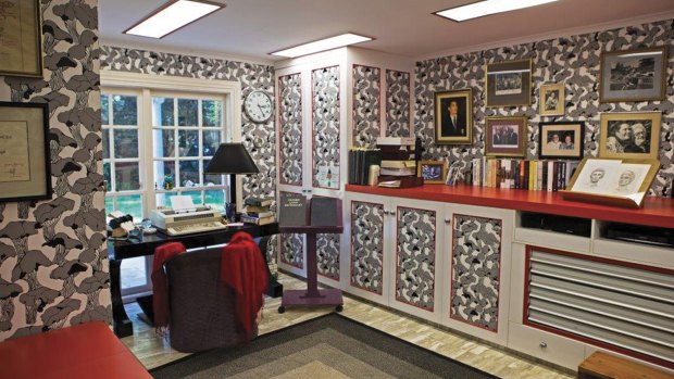 Colleen McCullough's  writing desk, complete with typewriter.