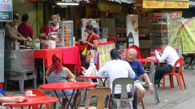 A Chinatown street, Kuala Lumpur.