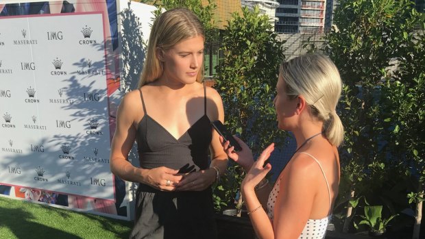 Canadian tennis player Eugenie Bouchard speaks to Fairfax Media's Amy Croffey on Crown's rooftop.