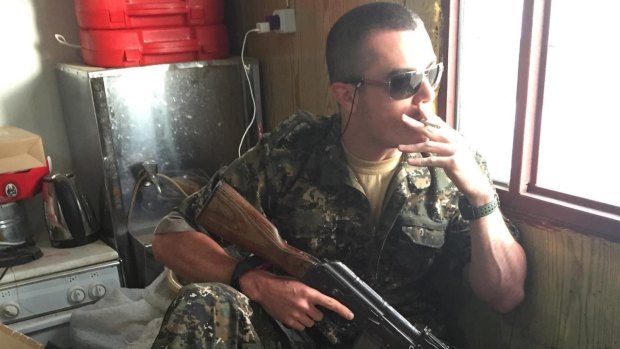 Brisbane man Ashley Dyball, aka Mitchell Scott, is fighting against Islamic State.