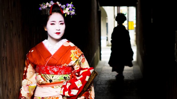 Beautiful Maiko ladies in Kyoto, Japan.