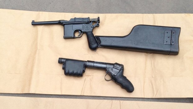 Some of the home-made firearms seized by police after raids in 2015.