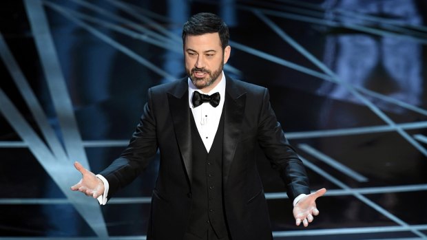 Jimmy Kimmel hosting the 2017 Academy Awards.