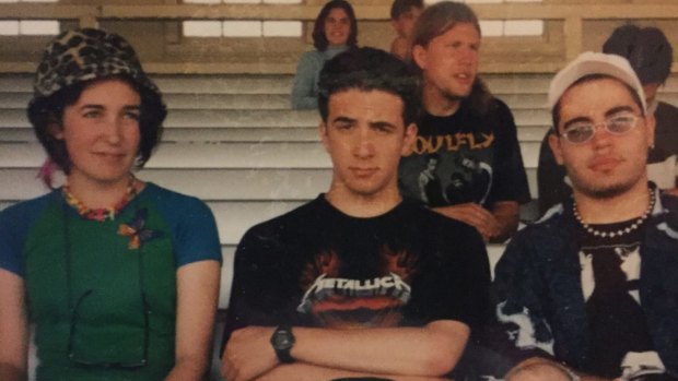 Clem Bastow (left) shortly after her first laser appointment at the age of 18. 