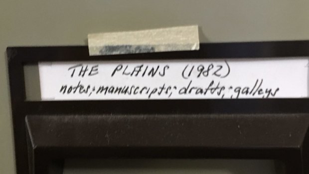 A file from one of Gerald Murnane's filing cabinets.