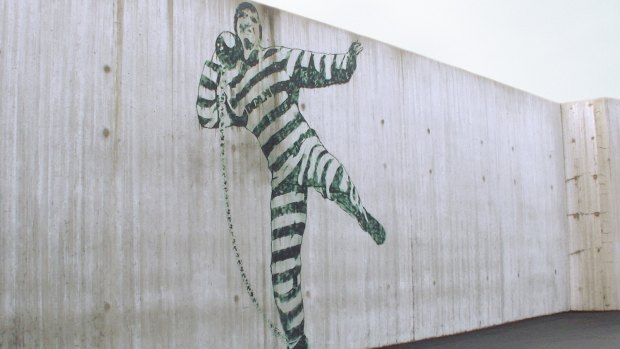 Forward thinking: Street art on the walls of Halden Prison. 
