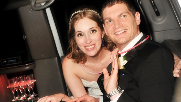 Neely and Andrew Moldovan, shown on their wedding day, may have to pay their photographer $US1 million after a dispute made international news.  