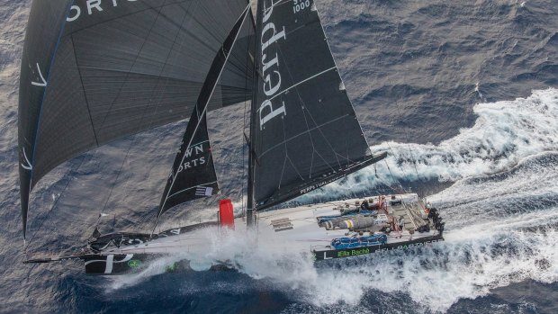 Perpetual Loyal racing in the 2016 Sydney To Hobart yacht race.