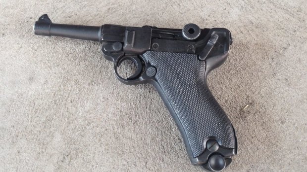 A decommissioned Lugar pistol seized off Michael James Holt.