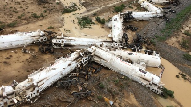 The derailed train was carrying 819,000 litres of sulphuric acid.
