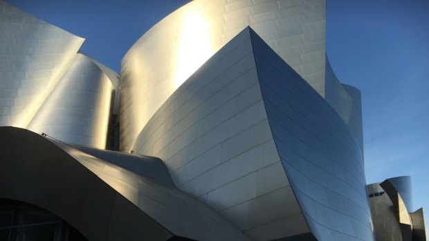The Walt Disney Concert Hall, designed by Frank Gehry. 