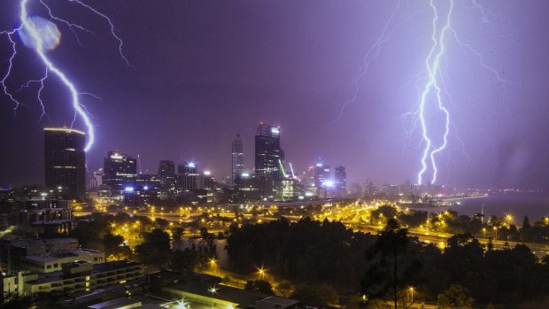 Lightning over Perth.