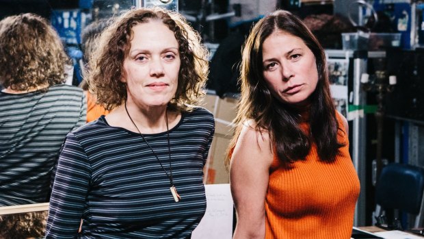 Strong cast: Kate Valk, left, and Maura Tierney, from The Town Hall Affair, photographed in New York.