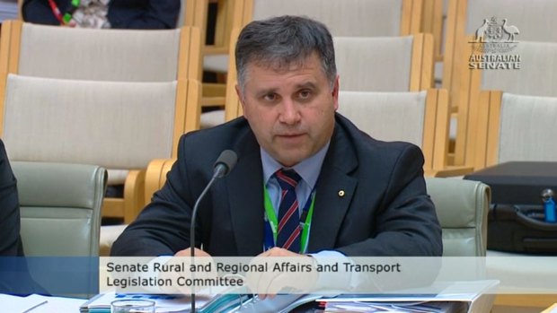 Department of Infrastructure and Regional Development secretary Mike Mrdak appearing before the Senate Rural and Regional Affairs and Transport Legislation Committee on February 27.