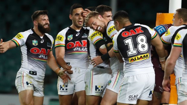 Bouncing back: Bryce Cartwright scored two tries as the Panthers beat Manly to book themselves a semi-final against the Broncos on Friday night.