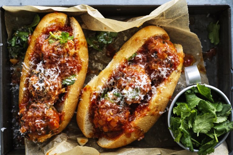 Neil Perry's spicy pork and spinach meatballs.