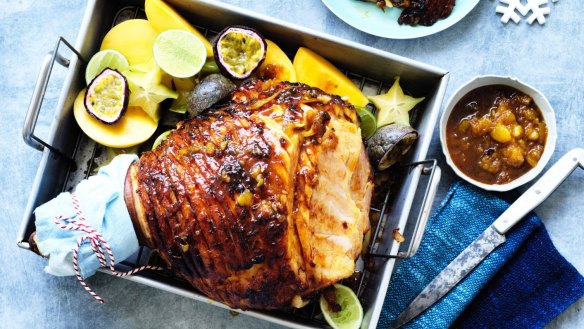 Adam Liaw's glazed ham with a tropical twist.