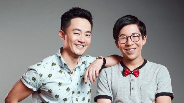Benjamin Law, left, with Trystan Go from his SBS show <I>The Family Law</I>, will write for the stage for the first time.