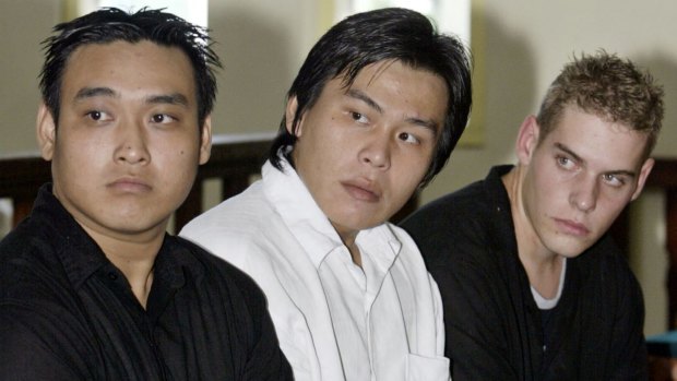 Tan Duc Thanh Nguyen, Si Yi Chen, and  Matthew Norman during their appeal in 2007. 