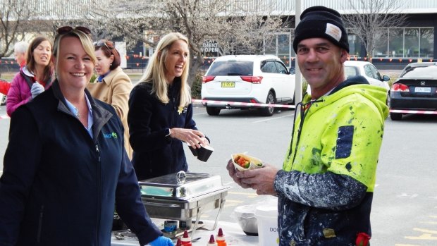 OzHelp threw a free barbecue for Canberra tradies to celebrate Tradies Health Month at Bunnings Tuggeranong on Wednesday morning.
