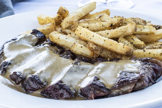 Steak frites with Diane sauce at Bistro Fitz.