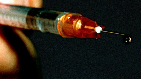 Police allegedly found two syringes on the man.