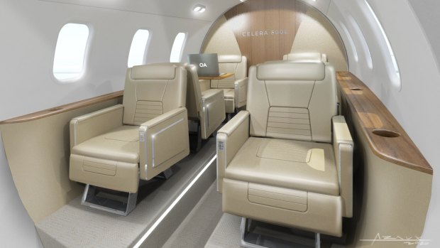 The plane interior will feature six 'first class' seats.