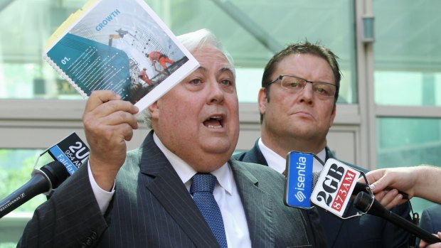 Glenn Lazarus (right) with PUP founder Clive Palmer.