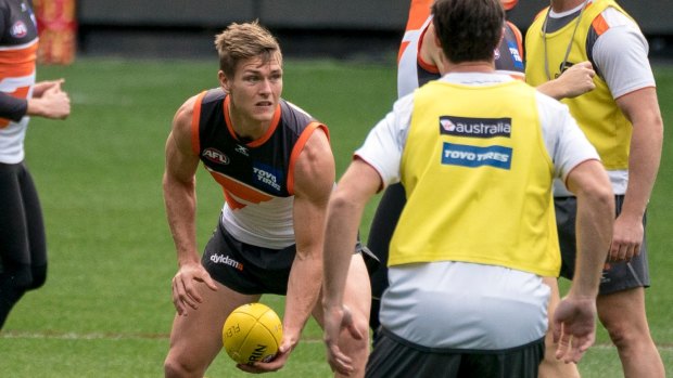 Improver: Adam Tomlinson was one of the Giants' best in Saturday's preliminary final loss to Richmond.