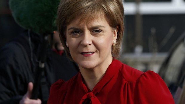 Scotland's First Minister Nicola Sturgeon campaigns at Loanhead After School Club and Community Nursery in Edinburgh.