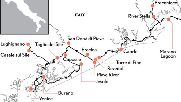 The system of canals between Precenicco and Venice.