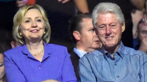 Former US secretary of state Hillary Clinton and former US president Bill Clinton.