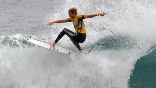 On a roll: Stephanie Gilmore in action at bells beach last month.