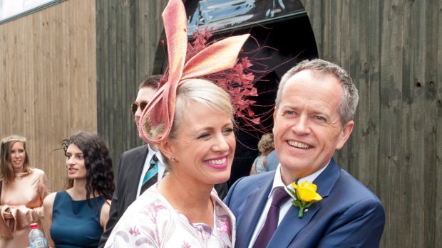 Opposition Leader Bill Shorten and his wife, Chloe Shorten, at last year's Melbourne Cup.