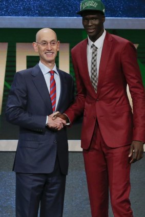 Thon Maker with NBA Commissioner Adam Silver.