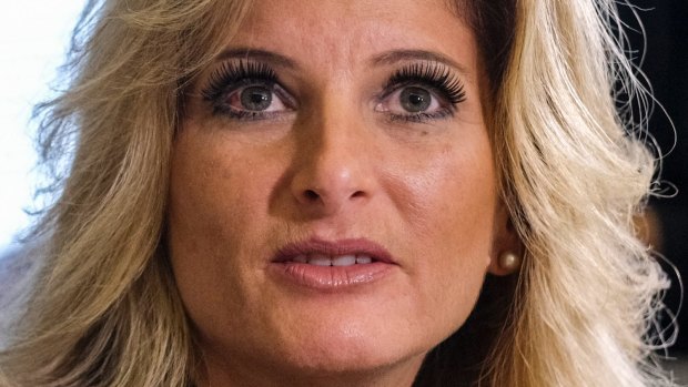 Summer Zervos at a news conference with her attorney Gloria Allred in Los Angeles on Friday.