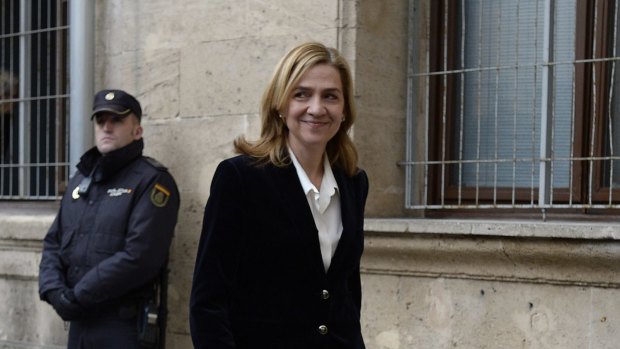 Facing tax fraud charges ... Spain's Princess Cristina arrives at the courthouse of Palma de Mallorca in Palma Mallorca, Spain.