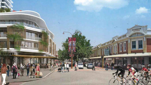 An artist's impression of the development, with the extra storeys that caused such controversy revealed in the top left corner. 