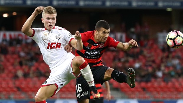 Riley McGree, left, is among the younger talent in the Socceroos squad. 