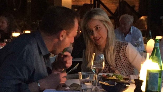 Nabil Gazal and Roxy Jacenko dining at Sydney's Otto restaurant in a file picture.