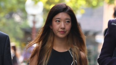 Brenda Lin arrives at court during the trial.