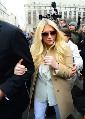 Kesha attends the New York State Supreme Court on February 19, 2016 in New York City.