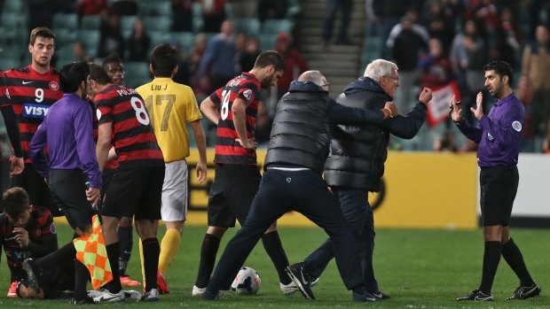 Ugly scenes: Western Sydney Wanderers and Guangzhou Evergrande have ACL history.